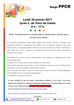 Stage PPCR - SNES Lille