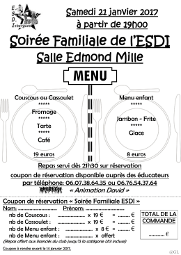 Soirée Familiale de l`ESDI