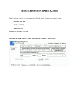 Paiement par virement bancaire ou postal