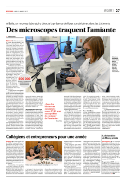 Article dans la Liberté du 23 janvier 2017 - Collège Sainte