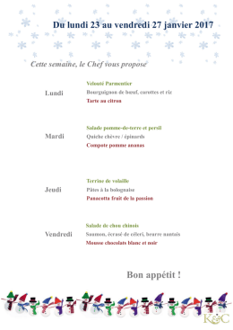 Menu semaine 04