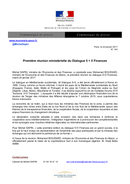 Première réunion ministérielle du Dialogue 5 + 5 Finances