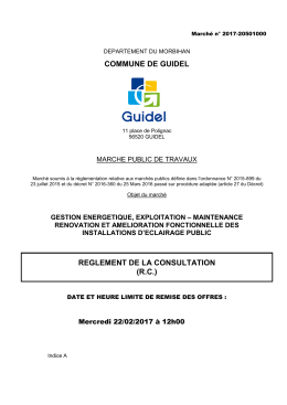 Règlement de consultation - La salle des marchés MEGALIS