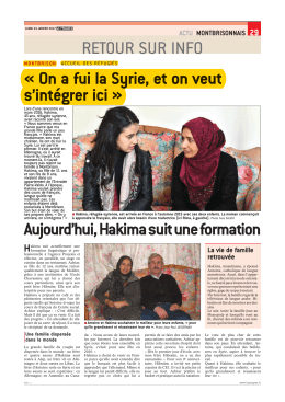 On a fui la Syrie, et on veut s`int&eacute;grer ici