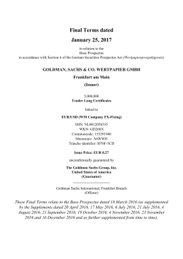 Final Terms dated January 25, 2017