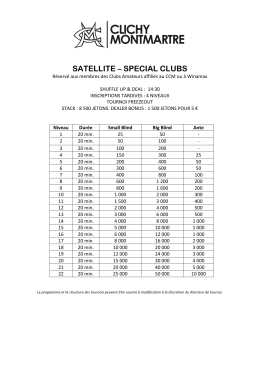 la structure détaillée du tournoi