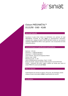 Cloison PR&Eacute;GYM&Eacute;TAL D115-90 - EI60 - 42dB