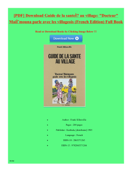 Guide de la santeÌ? au village