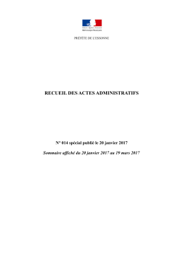 RAA spécial n°014 publié le 20 janvier 2017