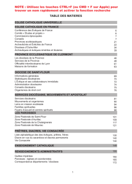 Annuaire Dioc&eacute;sain - Dioc&egrave;se de Saint Flour