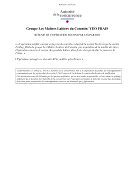 Groupe Les Maîtres Laitiers du Cotentin/ YEO FRAIS
