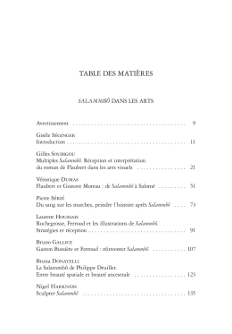 table des matières - Classiques Garnier