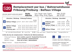 Horaires, arrêts des bus de remplacement, autres informations