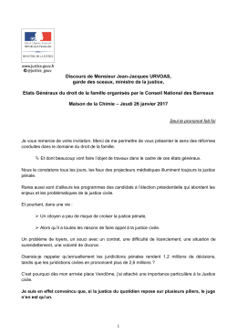 Lire le discours - Ministère de la Justice – Presse