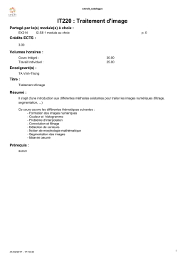 IT220 : Traitement d`image - Enseirb
