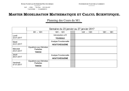 Planning des Cours du M1.