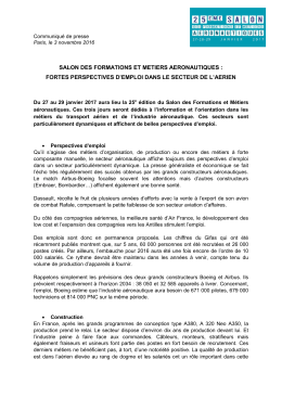 Lire le communiqu&eacute; de presse - Mus&eacute;e de l`Air et de l`Espace