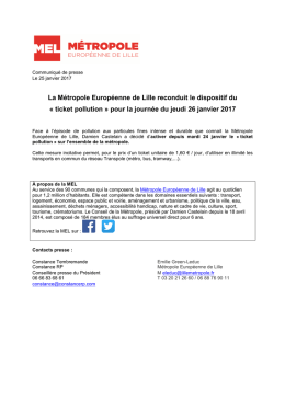 CP MEL Ticket Pollution 250117 - M&eacute;tropole Europ&eacute;enne de Lille