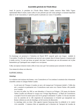 Assembl&eacute;e g&eacute;n&eacute;rale de l`Etoile Bleue - Lourdes