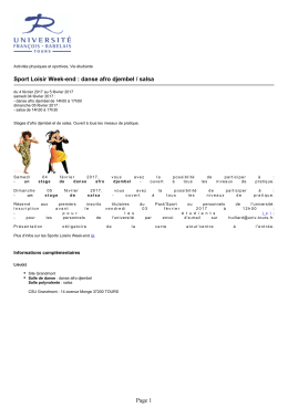 danse afro djembel / salsa - Universit&eacute; Fran&ccedil;ois Rabelais