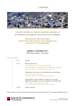 INVITATION SOCI&Eacute;T&Eacute; G&Eacute;N&Eacute;RALE PRIVATE BANKING