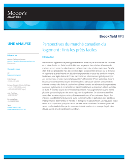 Perspectives du marché canadien du logement : finis les prêts faciles