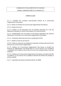 ordre du jour - Agglomération Côte Basque Adour