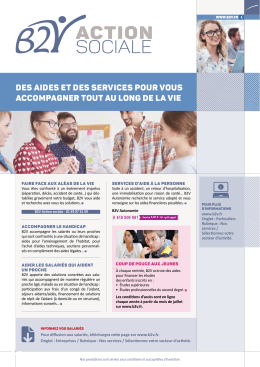 Des aiDes et Des services pour vous accompagner tout au