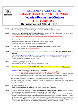 Règlement du Tournoi