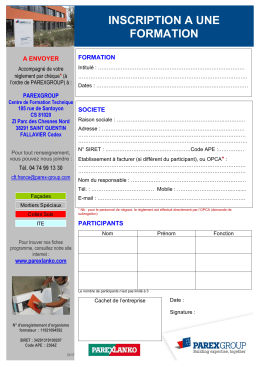 inscription a une formation