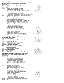 messes de la semaine - Paroisse St
