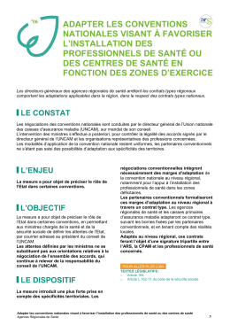 adapter les conventions nationales visant &agrave; favoriser l`installation