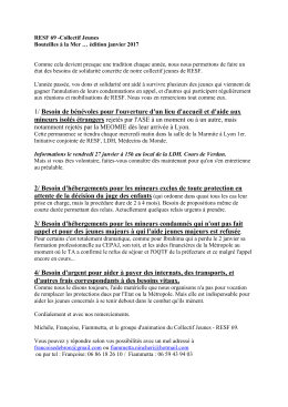 1/ Besoin de b&eacute;n&eacute;voles pour l`ouverture d`un lieu d`accueil et d`aide