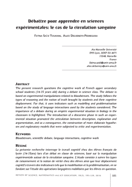 D&eacute;battre pour apprendre en sciences exp&eacute;rimentales: le