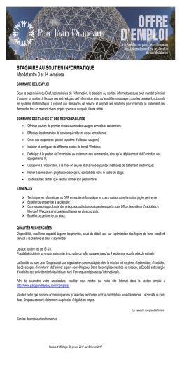 stagiaire au soutien informatique - Parc Jean