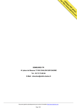 catalogue immobilier DEMEURES TR CHALON SUR