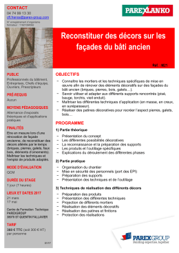 Reconstituer des d&eacute;cors sur les fa&ccedil;ades du b&acirc;ti ancien