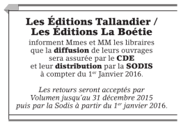Les &Eacute;ditions Tallandier / Les &Eacute;ditions La Bo&eacute;tie