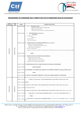 programme du seminaire sur l`arrete des etats