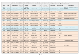 programme d`interventions en classe