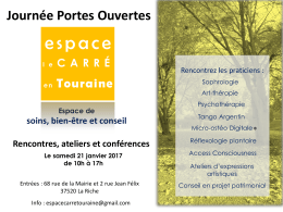 Journ&eacute;e Portes Ouvertes le Carr&eacute; en Touraine