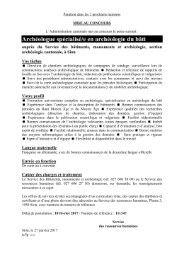 Archéologue spécialisé/e en archéologie du bâti
