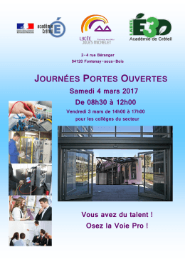 JOURNÉES PORTES OUVERTES