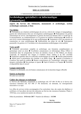 Archéologue spécialisé/e en informatique (géomatique)