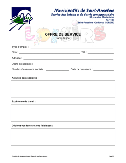 Camp de jour - Municipalité de Saint