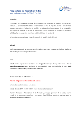 Formation_video - Jeunes Catholiques Lyon