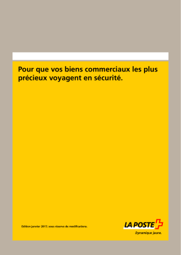 Pour que vos biens commerciaux les plus pr&eacute;cieux voyagent en
