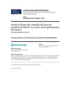 La Revue des droits de l`homme , Actualités Droits