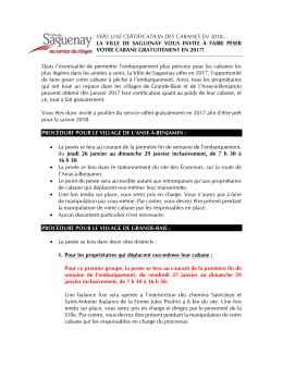 Procédure de pesée des cabanes avant embarquement janvier 2017