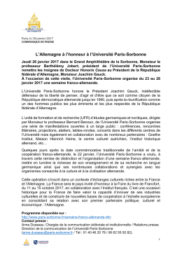 Voir le communiqué de presse - Université Paris